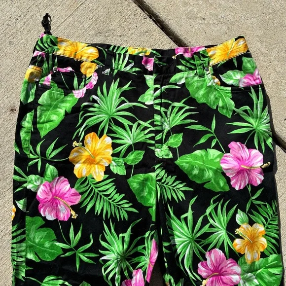 Lauren Ralph Lauren Tropical Print Plus Size Pants Size 16W - Picture 3 of 10